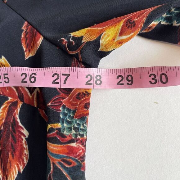 Catherines Button Up Shirt Top Womens Plus Size 2X Blue Floral Print 3/4 Sleeve - Picture 6 of 7